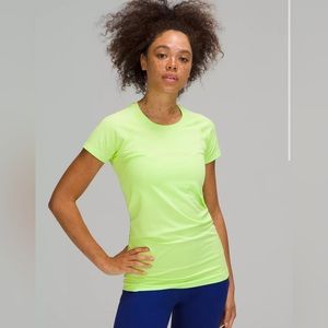 Neon green Lululemon short sleeve swiftly